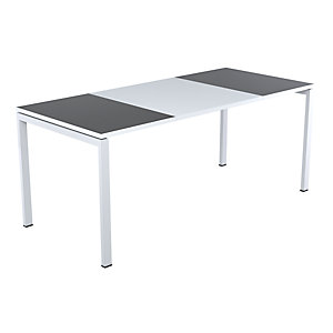 Schreibtisch easyDesk®, Höhe 750 mm, Breite 1800 mm, Plattenfarbe anthrazit / weiß.