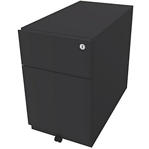 Rollcontainer Note™, mit 1 Hängeregistratur, 1 Universalschublade, HxBxT 495 x 300 x 565 mm, mit Griffleiste, anthrazitgrau.