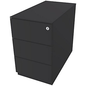Rollcontainer Note™, mit 3 Universalschubladen, HxBxT 502 x 300 x 565 mm, mit Griffleiste und Top, anthrazitgrau.