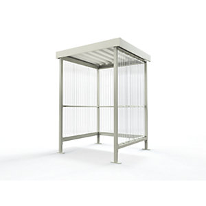 Überdachung, Überdachung dreiseitig, BxT 1500 x 1500 mm, grauweiß.