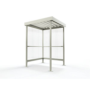 Überdachung, Überdachung zweiseitig, BxT 1500 x 1500 mm, grauweiß.