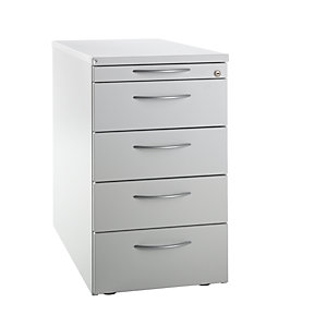 LENA - Standcontainer, 1 Utensilienschub, 4 Materialschübe, Höhe 720 mm, lichtgrau.