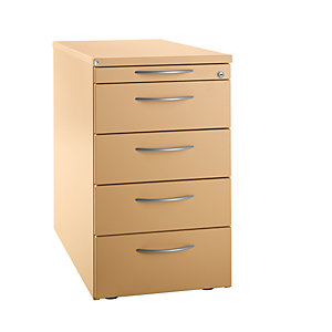 LENA - Standcontainer, 1 Utensilienschub, 4 Materialschübe, Höhe 720 mm, Buche-Dekor.
