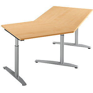 HANNA - Ansatztisch, höhenverstellbar 650 - 850 mm, 45°, für Anbau links, Dekor Buche.