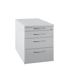 HANNA - Rollcontainer, 1 Utensilienschub, 3 Materialschübe, lichtgrau.