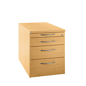 HANNA - Rollcontainer, 1 Utensilienschub, 3 Materialschübe, Dekor Buche.