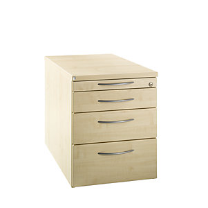 HANNA - Rollcontainer, 1 Utensilienschub, 3 Materialschübe, Dekor Ahorn.
