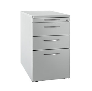 HANNA - Standcontainer, 1 Utensilienschub, 2 Materialschübe, 1 Hängeregistratur, lichtgrau.