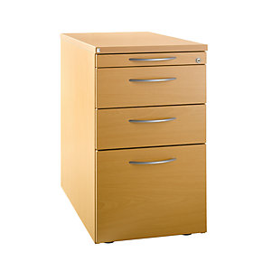 HANNA - Standcontainer, 1 Utensilienschub, 2 Materialschübe, 1 Hängeregistratur, Dekor Buche.