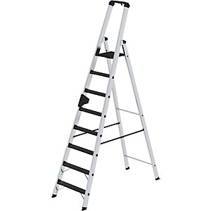 Stufen-Stehleiter CLIP-STEP, einseitig begehbar, rutschhemmend R13, belastbar, 8 Stufen.