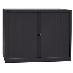 Euro-Rollladenschrank, Breite 1200 mm, 2 Fachböden, schwarz.