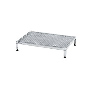 Arbeitsplattform, Höhenverstellbereich 165 - 230 mm, mit Gitterrostplatte, Plattform LxB 910 x 610 mm, feuerverzinkt.