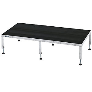 Arbeitsplattform, Höhenverstellbereich 255 - 320 mm, mit Riefengummiplatte, Plattform LxB 1210 x 610 mm, feuerverzinkt.