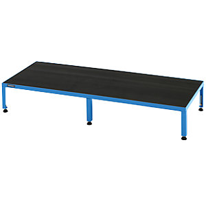Arbeitsplattform, Höhenverstellbereich 255 - 320 mm, mit Riefengummiplatte, Plattform LxB 1510 x 610 mm, lichtblau.