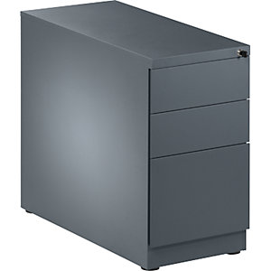 Standcontainer, Stahl, 1 Stiftschale, 2 Materialschübe, 1 Hängeregistratur, basaltgrau.