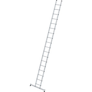 Anlegeleiter mit Sprossen, Profiausführung, Breite 420 mm, 18 Sprossen, mit nivello®-Traverse.