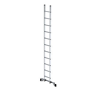 Anlegeleiter mit Sprossen, Breite 350 mm, Holm 58 x 25 mm, 11 Sprossen, mit Traverse.
