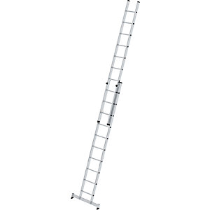 Anlegeleiter höhenverstellbar, Schiebeleiter, 2-teilig, 2 x 10 Sprossen, mit nivello®-Traverse.