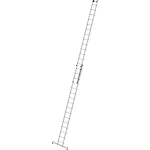 Anlegeleiter höhenverstellbar, Schiebeleiter, 2-teilig, 2 x 16 Sprossen, mit nivello®-Traverse.