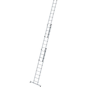 Anlegeleiter höhenverstellbar, Schiebeleiter, 3-teilig mit nivello®-Traverse, 3 x 10 Sprossen.