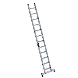 Anlegeleiter mit Stufen, Profiausführung, Breite 420 mm, 12 Stufen, mit nivello®-Traverse.