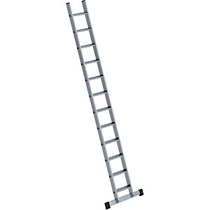 Anlegeleiter mit Stufen, Breite 350 mm, 12 Stufen, mit nivello®-Traverse.