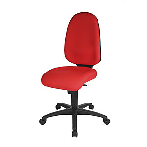 Bürostuhl, Synchronmechanik, Bandscheibensitz, Rückenlehnenhöhe 550 mm, Bezug rot.