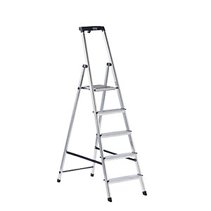 Stufen-Stehleiter, mit Sicherheitsplattform, 5 Stufen.