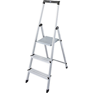 Stufen-Stehleiter, mit Sicherheitsplattform, 3 Stufen.