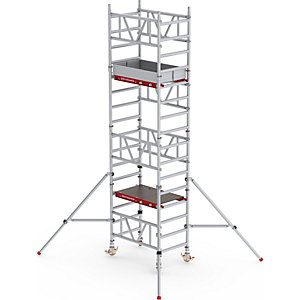 Schnellbau-Fahrgerüst MiTOWER Standard, Holzplattform, LxB 1200 x 750 mm, Arbeitshöhe 5 m.