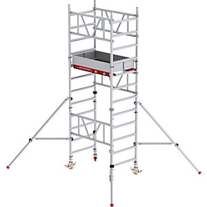 Schnellbau-Fahrgerüst MiTOWER Standard, Holzplattform, LxB 1200 x 750 mm, Arbeitshöhe 4 m.