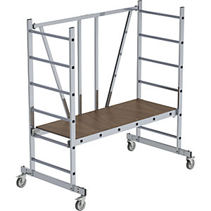 Alu-Klappgerüst ML, Standard-Ausführung, Plattform 1,60 x 0,60 m, ohne Teleskopausleger.