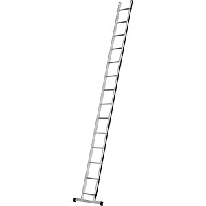 Anlegeleiter mit Sprossen, Breite 350 mm, 14 Sprossen inkl. Traverse.
