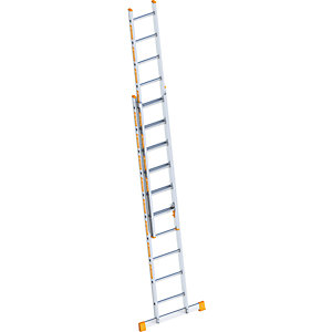 Alu-Schiebeleiter, 2-teilig, ausziehbar, 2 x 10 Sprossen inkl. Traverse.