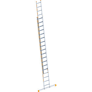 Alu-Schiebeleiter, 2-teilig, ausziehbar, 2 x 18 Sprossen inkl. Traverse.