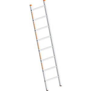 Alu-Anlegeleiter, mit Sprossen, Breite 450 mm, 8 Sprossen.