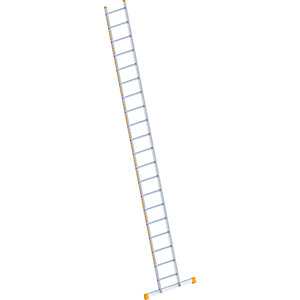 Alu-Anlegeleiter, mit Sprossen, Breite 450 mm, 20 Sprossen inkl. Traverse.