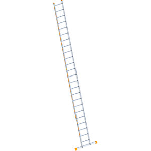 Alu-Anlegeleiter, mit Sprossen, Breite 450 mm, 24 Sprossen inkl. Traverse.