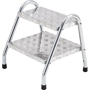 Stahlrohr-Tritt, Standard, 2 Stufen, verzinkt.