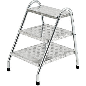 Stahlrohr-Tritt, Standard, 3 Stufen, verzinkt.