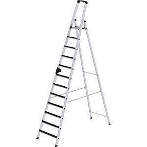 Stufen-Stehleiter CLIP-STEP, einseitig begehbar, rutschhemmend R13, 12 Stufen.