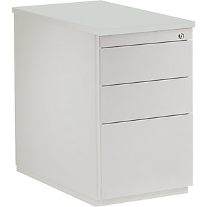 Schubladencontainer, HxT 720 x 800 mm, 2 Materialschübe, 1 Hängeregistratur, lichtgrau / lichtgrau / lichtgrau.