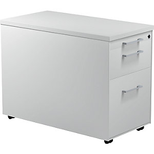 Schubladencontainer auf Rollen, HxT 579 x 800 mm, 1 Materialschub, 1 Hängeregistratur, lichtgrau / lichtgrau / lichtgrau.