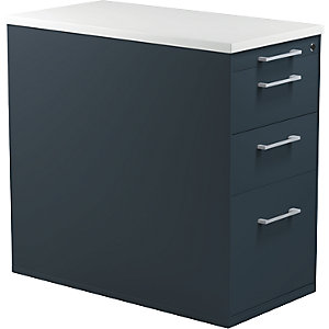 Schubladencontainer mit Sockel, Höhe 720 mm, 2 Materialschübe, 1 Hängeregistratur, anthrazitgrau / anthrazitgrau / lichtgrau.