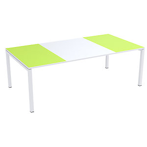 Konferenztisch easyDesk®, HxBxT 750 x 2200 x 1140 mm, weiß/grün.