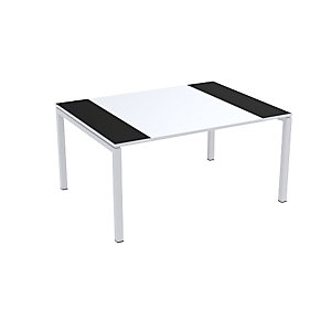 Konferenztisch easyDesk®, HxBxT 750 x 1500 x 1160 mm, weiß/schwarz.