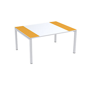 Konferenztisch easyDesk®, HxBxT 750 x 1500 x 1160 mm, weiß/orange.