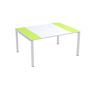 Konferenztisch easyDesk®, HxBxT 750 x 1500 x 1160 mm, weiß/grün.