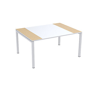 Konferenztisch easyDesk®, HxBxT 750 x 1500 x 1160 mm, weiß/Buche-Dekor.