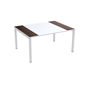 Konferenztisch easyDesk®, HxBxT 750 x 1500 x 1160 mm, weiß/Wenge-Dekor.
